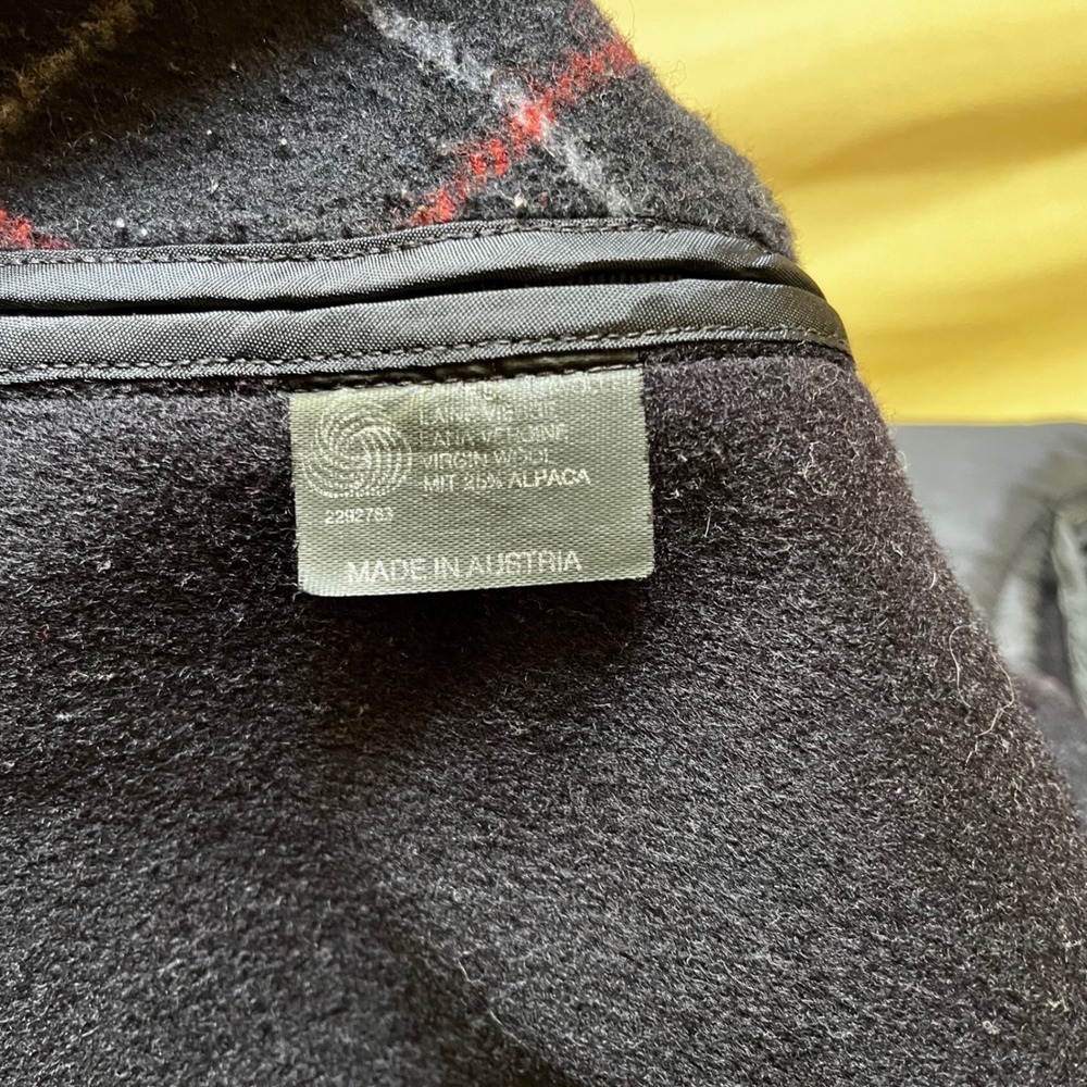 Vintage Salko Austrian Loden Wool Alpaca Coat Zip Out Lining Navy Blue Women's 8 - Picture 8 of 9